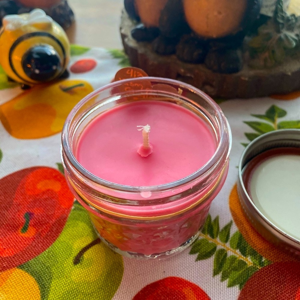 Handmade strawberry candle